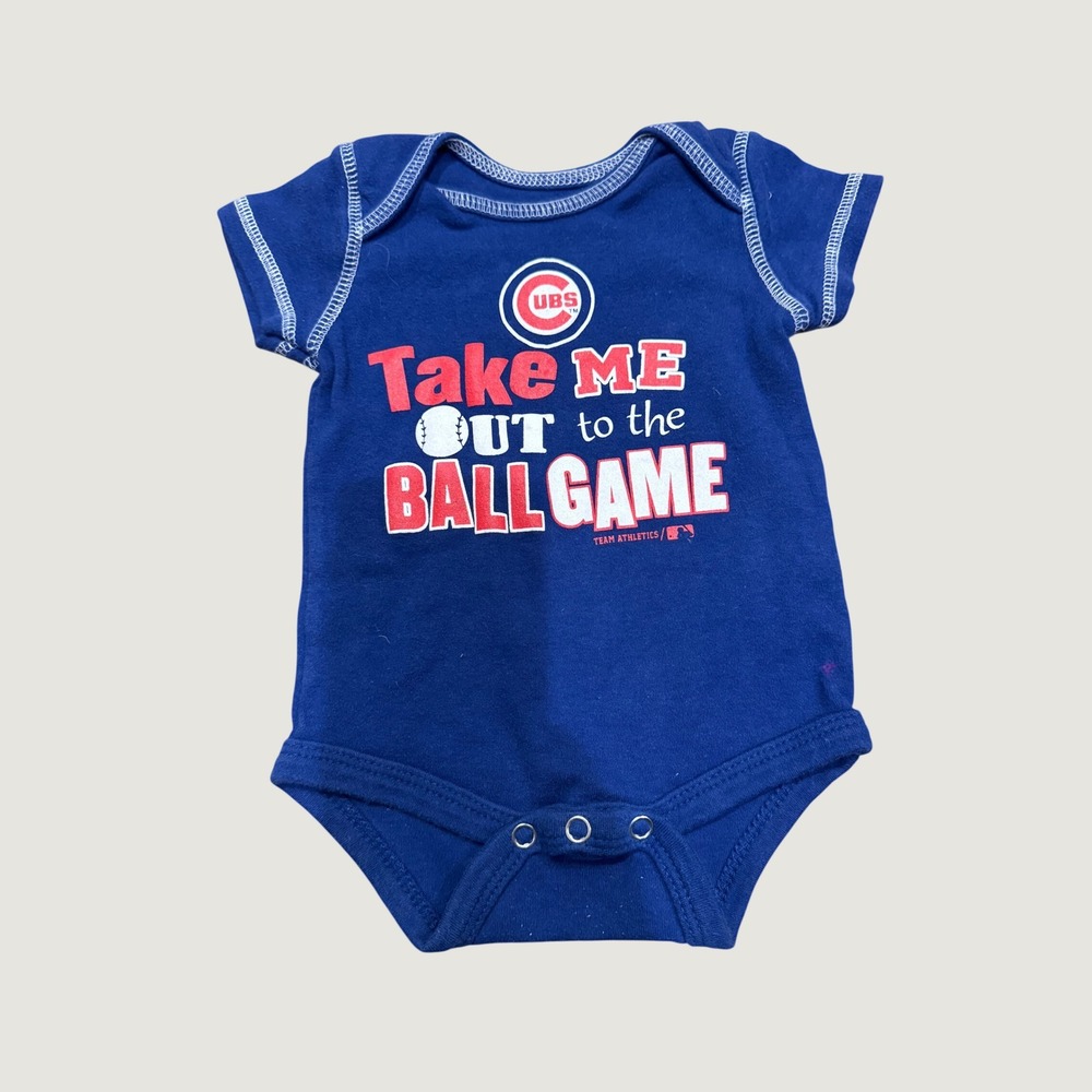 Chicago Cubs MLB Baby Bodysuit Take Me Out To The Ball Game‎ Blue 0-3 Months